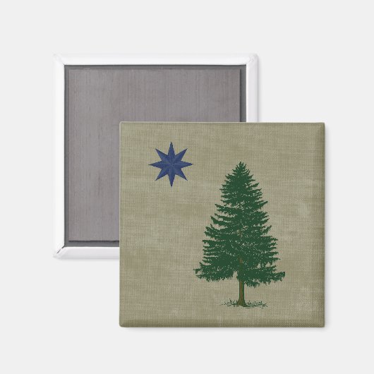 1901メイン州旗 – ヴィンテージスタイル マグネット (正面/裏面)