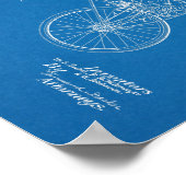 1901ヴィンテージ電動自転車特許ブループリント ポスター (角)