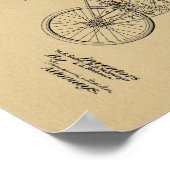 1901ヴィンテージ電動自転車特許プリント ポスター (角)