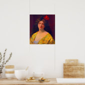 1901年にショールを着た美しい女性 ポスター (キッチン)