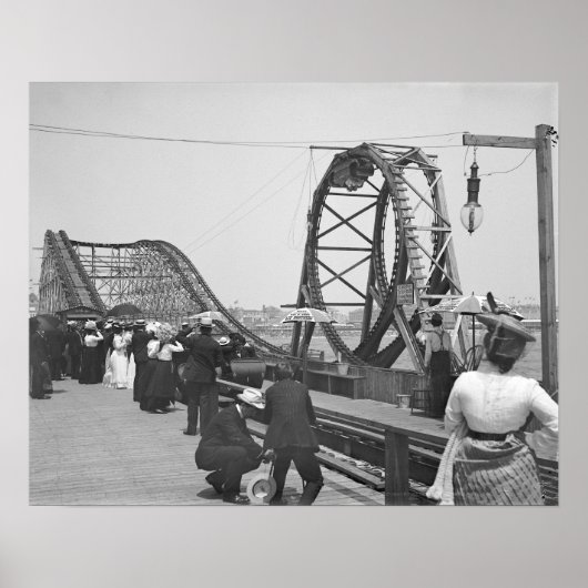 1901年のアトランティックシティのジェットコースター。ヴィンテージ ポスター (正面)