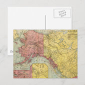 1901年のアラスカとカナダの古地図 ポストカード (正面/裏面)