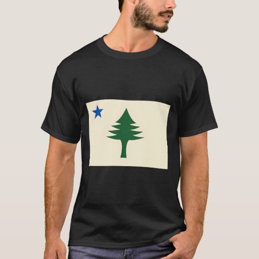 1901年のメイン州の旗 イーツリーステート Tシャツ (正面)