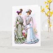 1901年のヴィンテージの服 カード (黄色い花)