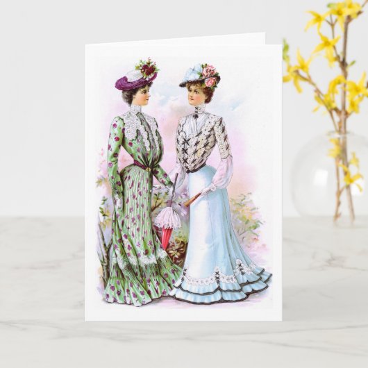 1901年のヴィンテージの服 カード (黄色い花)