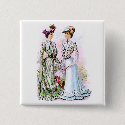 1901年のヴィンテージの服 缶バッジ (正面)