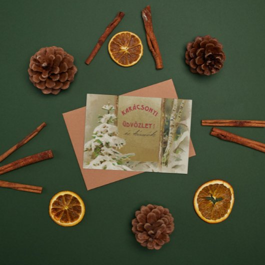 1901年ハンガリーのクリスマスポストカード シーズンポストカード