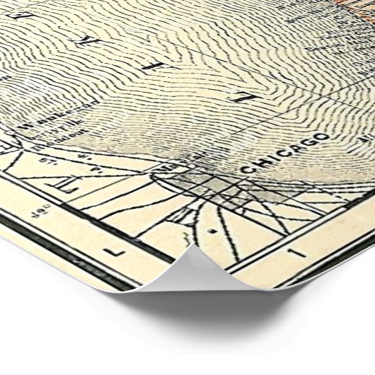 1901年ミシガンの地図 ポスター (角)