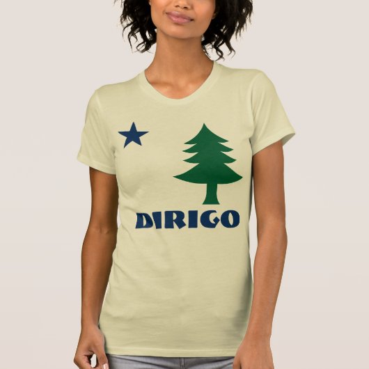 1901年メインの旗のTシャツ- Dirigoの版の Tシャツ (正面)