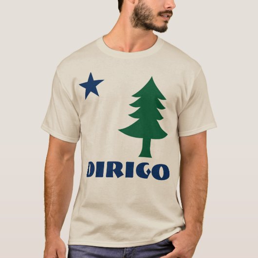 1901年メインの旗のTシャツ- Dirigoの版の Tシャツ (正面)