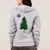 1901年メインの旗-ヴィンテージのスタイルのジッパーのフード付きスウェットシャツの パーカ (裏面)