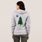 1901年メインの旗-ヴィンテージのスタイルのジッパーのフード付きスウェットシャツの パーカ (裏面フル)