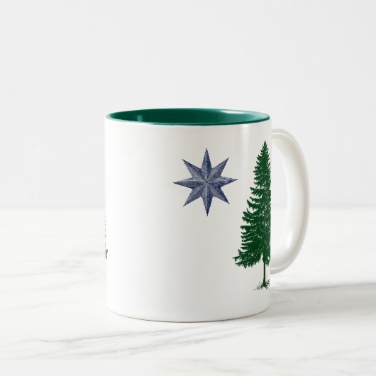 1901年メインの旗-ヴィンテージのスタイルの ツートーンマグカップ (正面右)