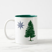 1901年メインの旗-ヴィンテージのスタイルの ツートーンマグカップ (左)