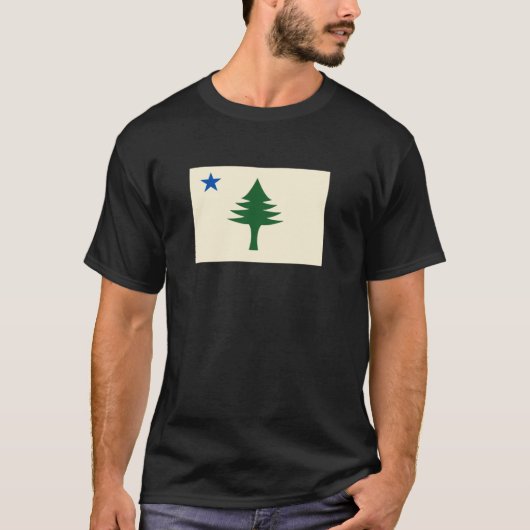 1901年メイン州旗 パインタリー・ステート ステッカー Tシャツ (正面)
