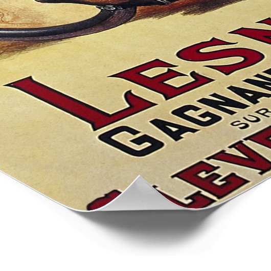 1901年BICYCLE BORDEAUX to PARIS ポスター (角)