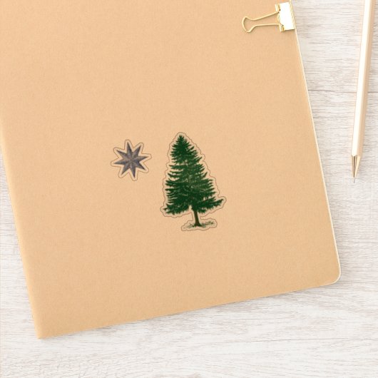 1901 Maineフラグのステッ澄んクセット – ヴィンテージスタイル シール (ノートブック)