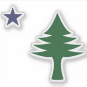 1901 Maine国旗のステッ澄んクセット シール (正面)