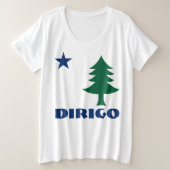 1901 Maine Flag Curvy Tシャツ – Dirigo Edition (デザイン正面)