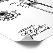 1902ブラウニング銃特許美術スケッチプリント ポスター (角)