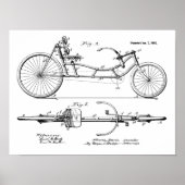 1902ヴィンテージ再生自転車特許プリント ポスター (正面)