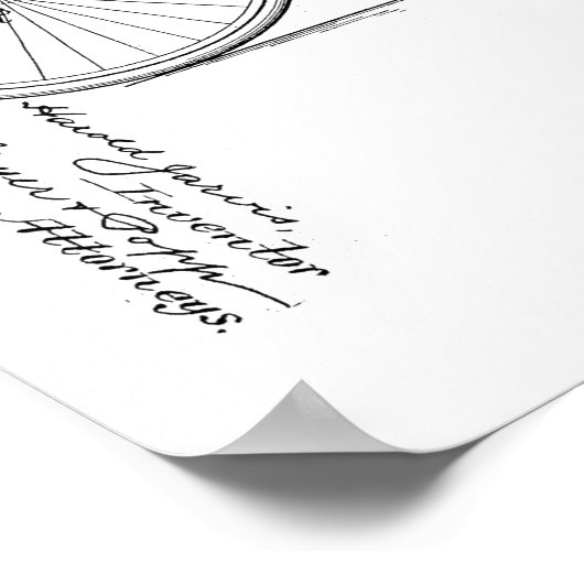 1902ヴィンテージ自転車再生特許プリント ポスター (角)