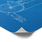 1902ヴィンテージ自転車特許プリント青写真アート ポスター (角)