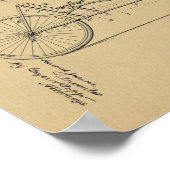 1902ヴィンテージ自転車特許プリント ポスター (角)