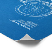 1902ヴィンテージ自転車特許青写真アートプリント ポスター (角)