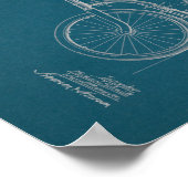 1902ヴィンテージ自転車特許青写真アートプリント ポスター (角)