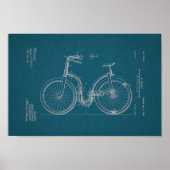 1902ヴィンテージ自転車特許青写真アートプリント ポスター (正面)