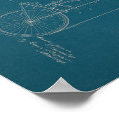 1902ヴィンテージ自転車特許青写真アートプリント ポスター (角)