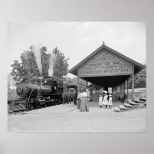 1902年のキャッツキル鉄道駅。ヴィンテージ写真 ポスター