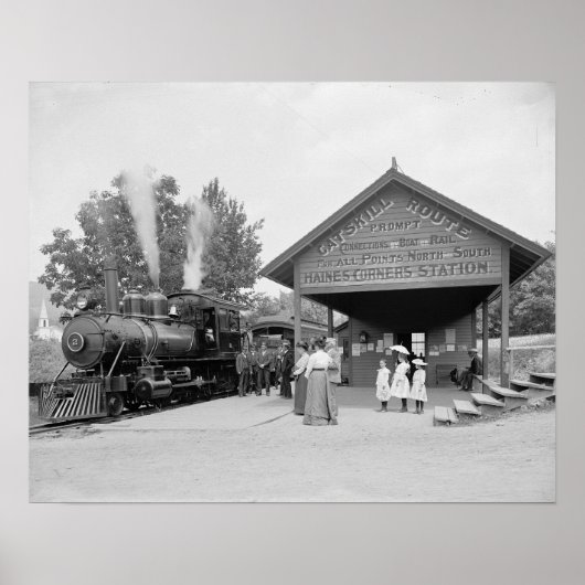 1902年のキャッツキル鉄道駅。ヴィンテージ写真 ポスター (正面)