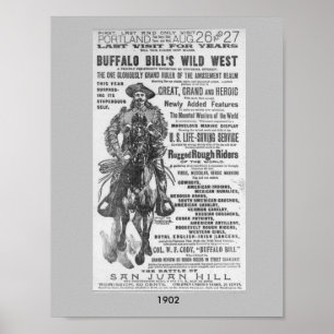 1902年のバッファローのビルの野生の西ショーの広告ポスターイメージ ポスター