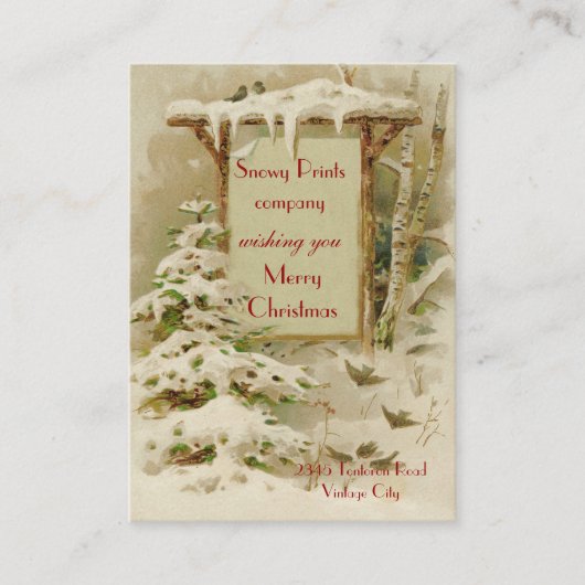 1902年のヴィンテージクリスマス 名刺 (正面)