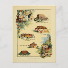 1902年のヴィンテージピクニックフーズ表 ポストカード
