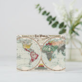 1902年ヴィンテージ世界宣教宗教地図 ポストカード (スタンド正面)