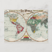 1902年ヴィンテージ世界宣教宗教地図 ポストカード (正面)