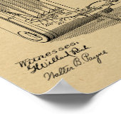 1902年折りカメラ特許美術スケッチプリント ポスター (角)