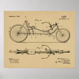 1902年自転車再生型デザイン特許芸術プリント ポスター