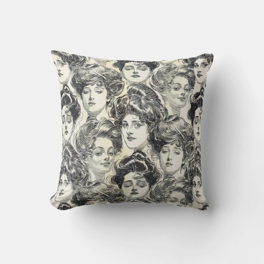 1902年頃チャールズDanaギブソン著ギブソン・ガール クッション (正面)