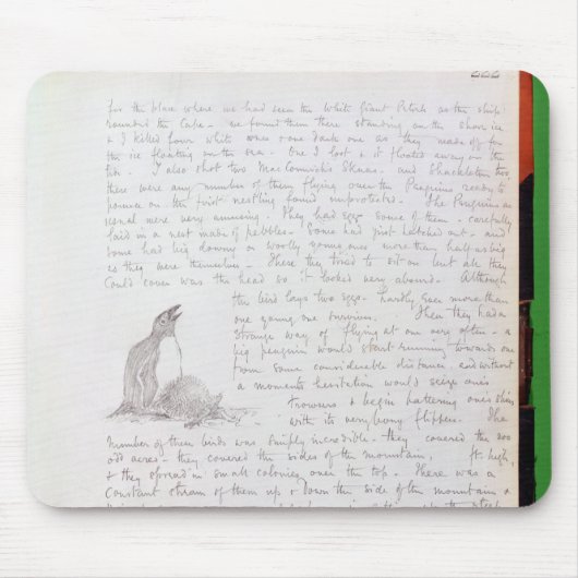 1902年1月9日の日記の記入項目、 マウスパッド (正面)