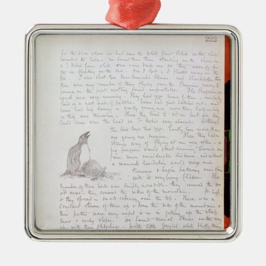 1902年1月9日の日記の記入項目、 メタルオーナメント (正面)