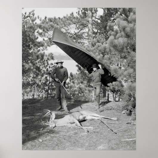 1902年、adirondacksでの狩猟。ヴィンテージ写真 ポスター (正面)