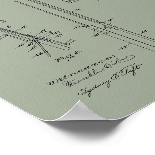 1903ヴィンテージ自転車特許プリント芸術 ポスター (角)