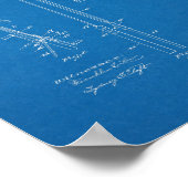 1903ヴィンテージ自転車特許青写真アートプリント ポスター (角)