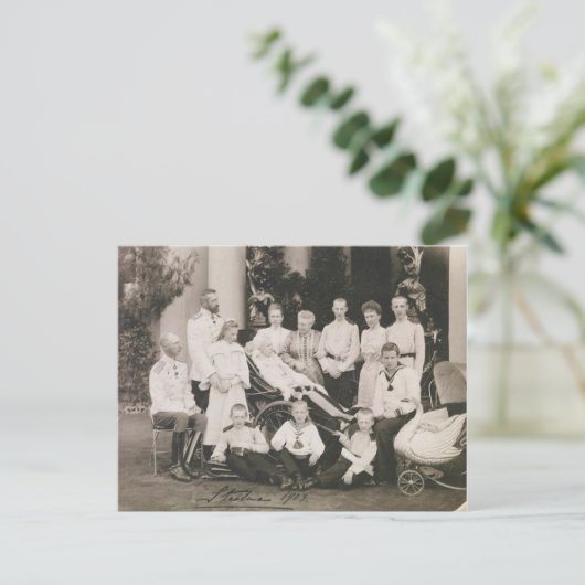 1903年ロマノフ家族グループの親戚Tsar Russia ポストカード (スタンド正面)