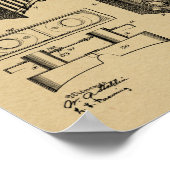 1903年折りカメラ特許美術スケッチプリント ポスター (角)