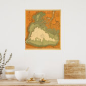 1903年歴史湖サンクレアMIチャート航海の ポスター (キッチン)